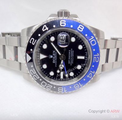 (90% NEW) Copy Rolex GMT-Master 2 Batman Mingzhu Watch